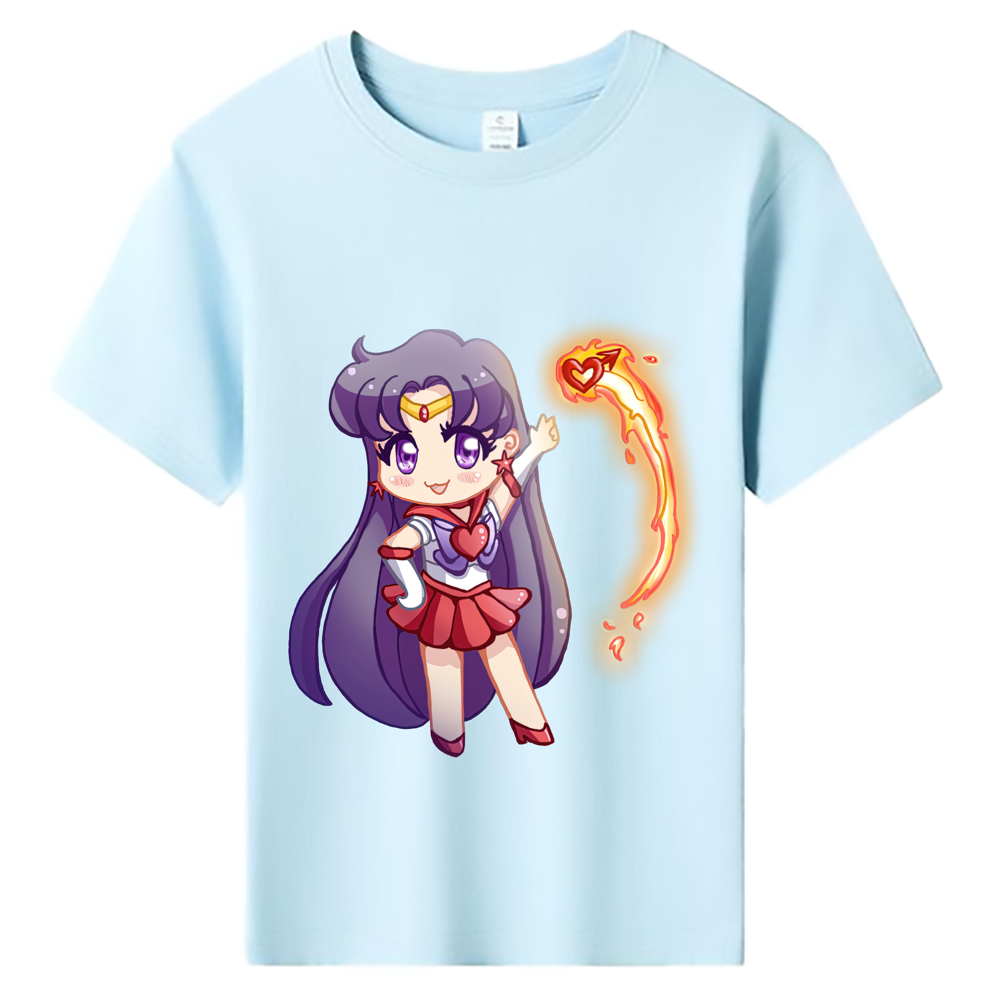 （画像用） 美少女戦士セーラームーン 火野レイ ひの レイ Sailor Moon Hino Rei （セーラーマーズ,Sailor Mars） 綿100％キッズTシャツ（フロントプリント）